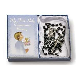  Black Little Guys Cute Rosary & Greeting Card Set Boy 
