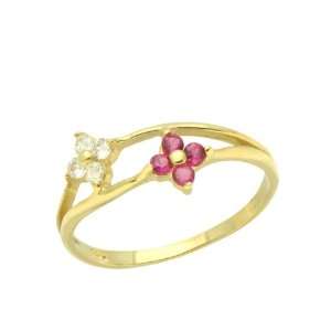  Cluster Yellow Gold Ring Size 2 To 3 For Baby, Kids And Teens Jewelry