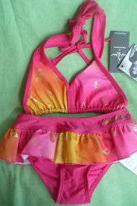 Baby Phat Swimsuit Pink Peach Logos Two Piece CUTE  