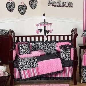   and Black Madison Girls Boutique Baby Bedding   9 pc Crib Set Baby