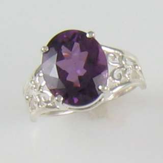 OVAL NATURAL AMETHYST SILVER RING SIZE 7 FREE USA SHIPPING R2285AMSS 