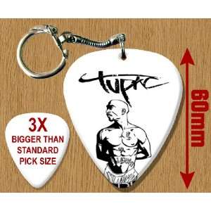  Tupac BIG Guitar Pick Keyring: Musical Instruments