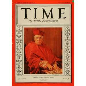  1935 Cover TIME Catholic Cardinal Patrick Joseph Hayes 