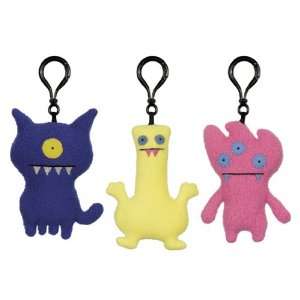  UglyDoll Set of Three Clip Ons Featuring Fea Bea  Yellow 