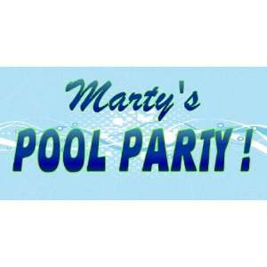  3x6 Vinyl Banner   Martys Pool Party!: Everything Else
