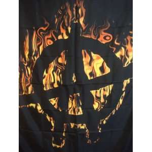  FIre Flaming Anarchy Sign Fabric Tapestry