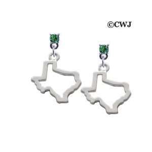  Texas Outline Peridot Swarovski Post Charm Earrings Arts 
