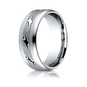 : Bechmark Ring Cobaltchrome 8.0 Comfort Fit Satin Mokume Design Ring 