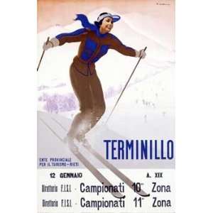  Riccobaldi   Terminillo Women Snow Ski Poster Giclee on 
