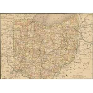  McNally 1888 Antique Map of Ohio