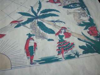 GREAT HARD TO FIND WORLD TABLECLOTH w/WEAR #C1137  