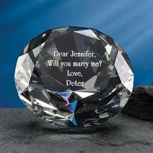 Personalized Crystal Diamond Paperweight  Sports 