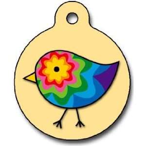 : Colorful Chick   Custom Pet ID Tag for Cats and Dogs   Dog Tag Art 