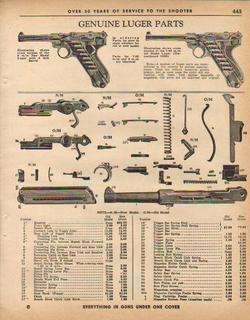 1963 RUGER AD OLD & NEW MODEL 9mm PART LIST GUN  