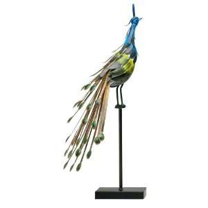  Peacock on Stand #1 Decorative Bird Sculpture: Home 