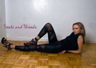 Womans True Rock Black Faux Leather Leggings Pants Tights X Criss 