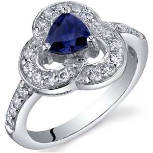 Trifecta of Beauty 0.50 Carats Blue Sapphire Ring in Sterling Silver 