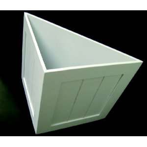   Powder Room Floor Space Saving Triangular Corner Waste Basket White