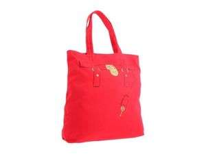 Michael Kors MK Red Canvas Hamilton Trompe Loeil Tote Bag NEW NWT $68 