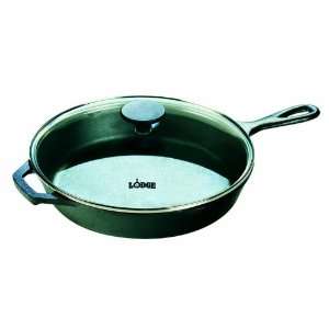 Lodge Cast Iron Logic American Made Skillet w/ Glass Cover   10.25 