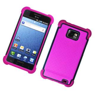 For Samsung Galaxy S II AT&T/SGH i777/Attain Silicone/Hard Case Pink 