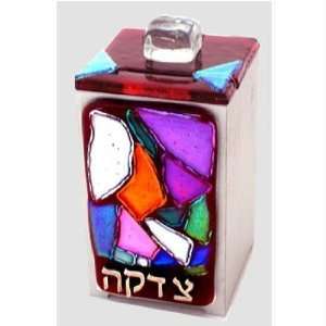  Mosaic Red Tzedakah Box