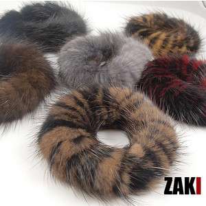 Real Genuine Mink Fur Hair Band Pony Tail Accessories  