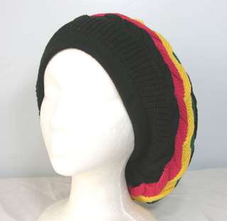 This rasta hat is made from stretchable and breathable cotton loosely 