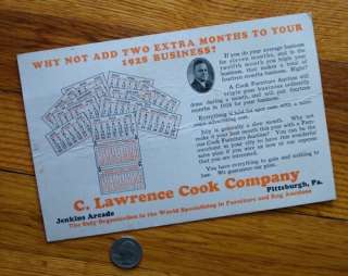 1928 Auction Adv C Lawrence Cook, Jenkins Arcade, PA  
