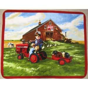  Toy Tractor Fleece Throw Blanket