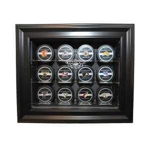   Stanley Cup Champs 12 Puck Cabinet Style Display Case, Black Sports