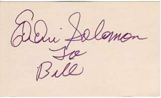 EDDIE SOLOMON 3X5 SIGNED LA DODGERS CHICAGO CUBS W.SOX  