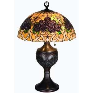  Purple Rose Bouquet Table Lamp 22.5 Inches H: Home 