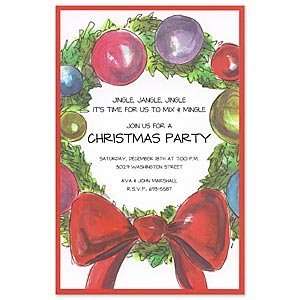  Bauble Wreath Invitation Holiday Invitations Health 