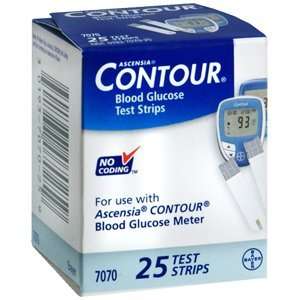  BAYER CONTOUR TEST STRIPS Pack of 25 by BAYER HEALTHCARE 