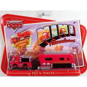   Disney CARS Mini Adventures Red With Motorized Trailer: Toys & Games