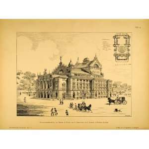  1891 Print Theatre Krakow Poland Polish Architecture 