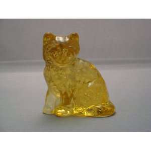   Honey Glass Detailed Sitting Kitty Cat Made in Ohio 