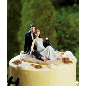   Romantic Wedding Couple Lounging on the Beach Figurine: Home & Kitchen