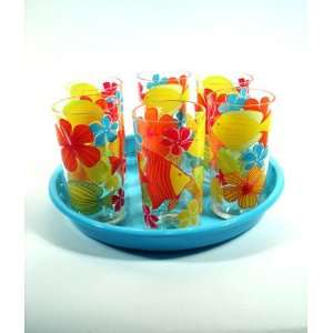  Tropical Fish 7 pc. Acrylic Drinkware Set By Precidio 