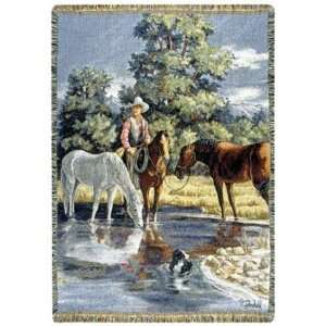  TAPESTRY THROW SIMPLY HOME HORSES THE GOOD LIFE