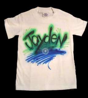 Airbrushed airbrush t shirt custom your name neon color  