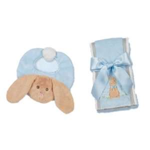 Bearington Bears Bunny Tails Baby Bib and Burp Cloth Set
