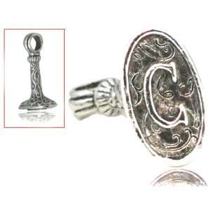  Beaucoup Designs Silver Over Pewter Wax Seal Fob Initial 