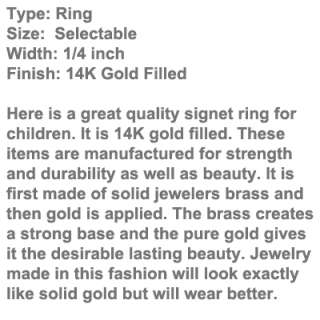 NEW 14K HEAVY GOLD GP PRECIOUS CHILD HEART RING ALL SIZES FAST FREE 