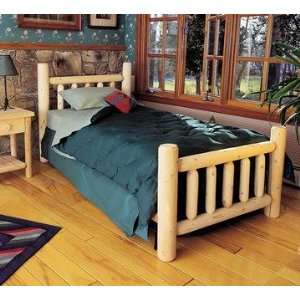   Tranquility Cedar Log Style Wooden Queen Bed Frame: Furniture & Decor