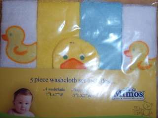 Mimos Wash Cloth Set, Baby Shower, Diaper Cake, Frog, Duck, Whale 