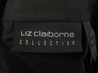 LIZ CLAIBORNE COLLECTION Black Shantung Silk Top 14  