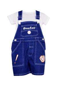 College Street Boys Baseball Short Coverall Set  