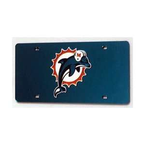 MIAMI DOLPHINS (TEAL) LASER CUT AUTO TAG  Sports 